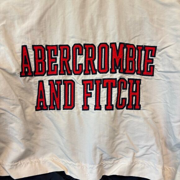 Abercrombie & Fitch Pullover Windbreaker Jacket Anorak Logo Preppy Track Medium - Picture 6 of 14